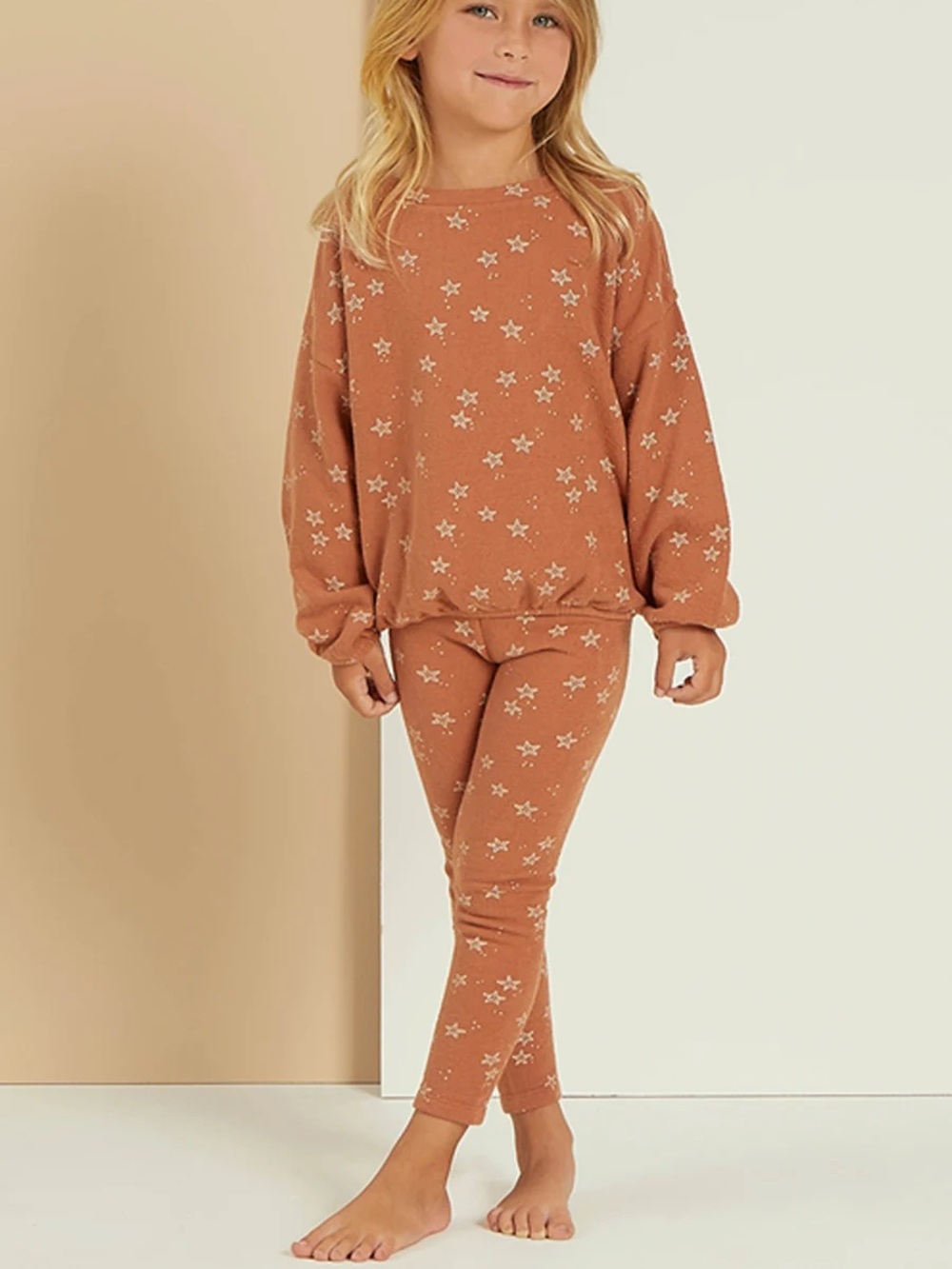 Rylee + Cru Starfish crewneck sweatshirt and legging matching set